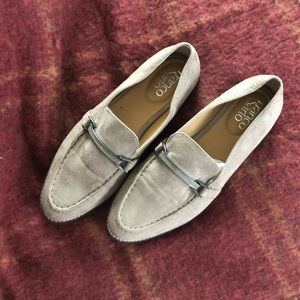 Franco Sarto Harrison Beige Loafer, metal detail